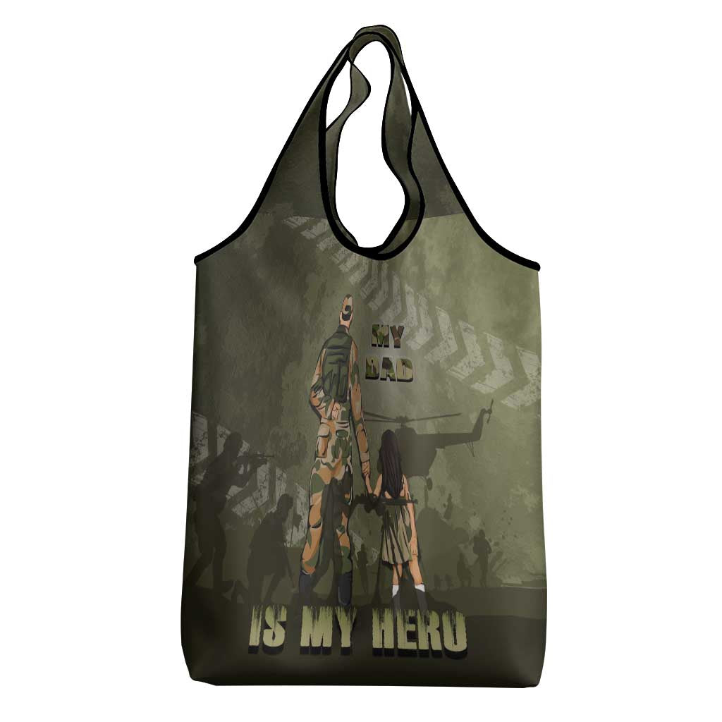 Military Fathers Day Grocery Bag My Dad Is My Hero