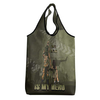 Military Fathers Day Grocery Bag My Dad Is My Hero