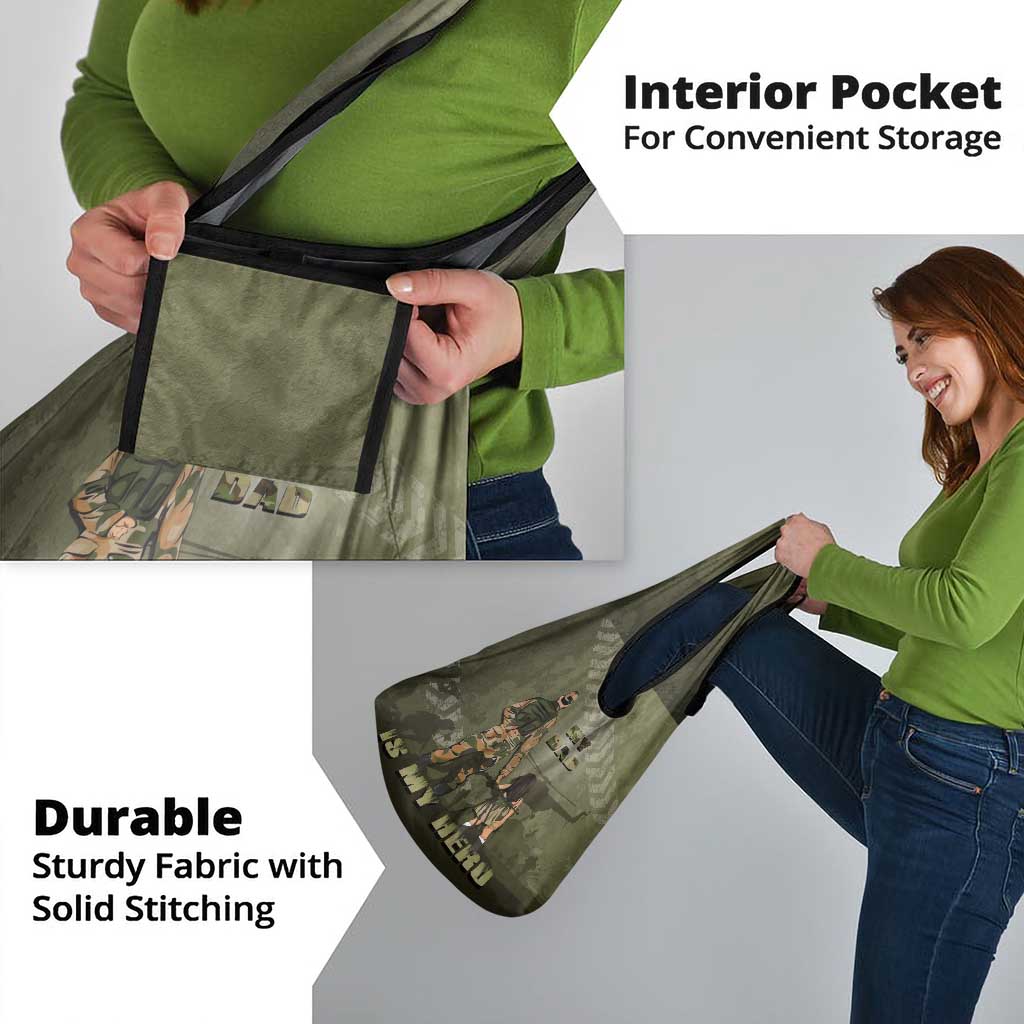 Military Fathers Day Grocery Bag My Dad Is My Hero