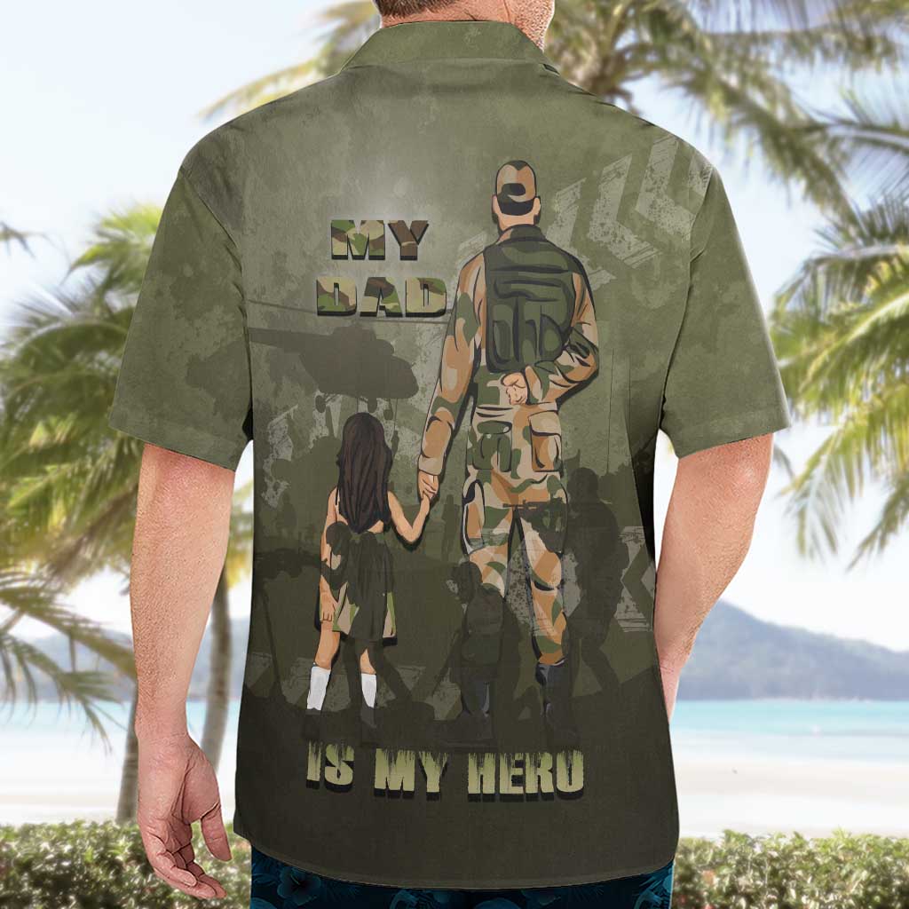 Military Fathers Day Hawaiian Shirt My Dad Is My Hero