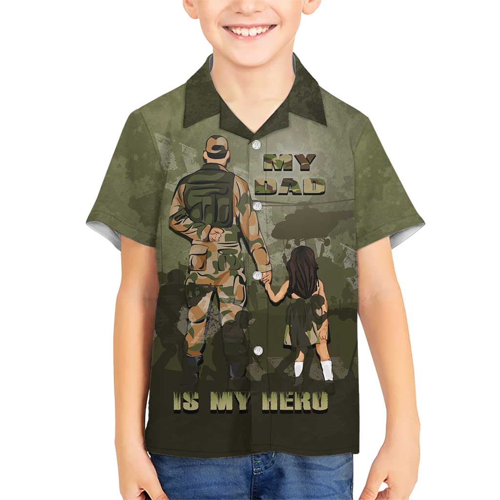 Military Fathers Day Hawaiian Shirt My Dad Is My Hero
