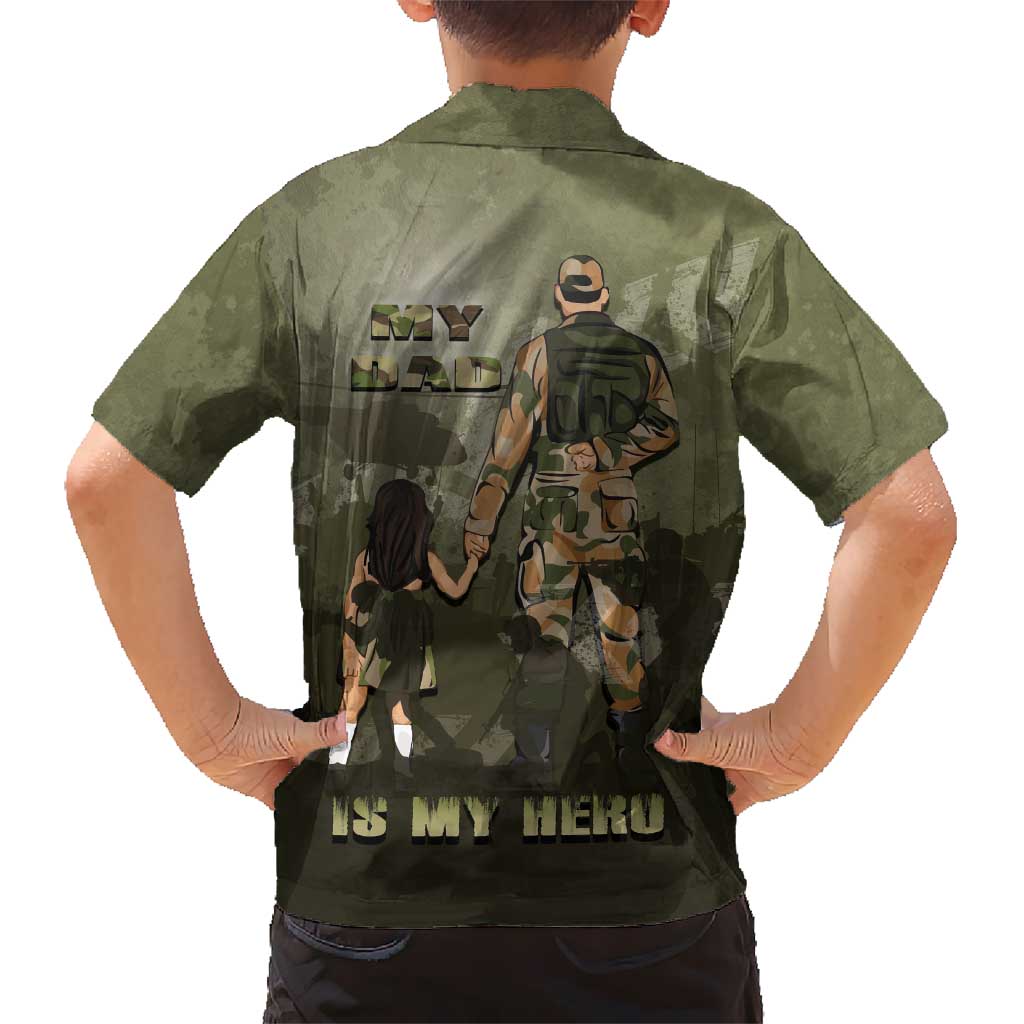 Military Fathers Day Hawaiian Shirt My Dad Is My Hero