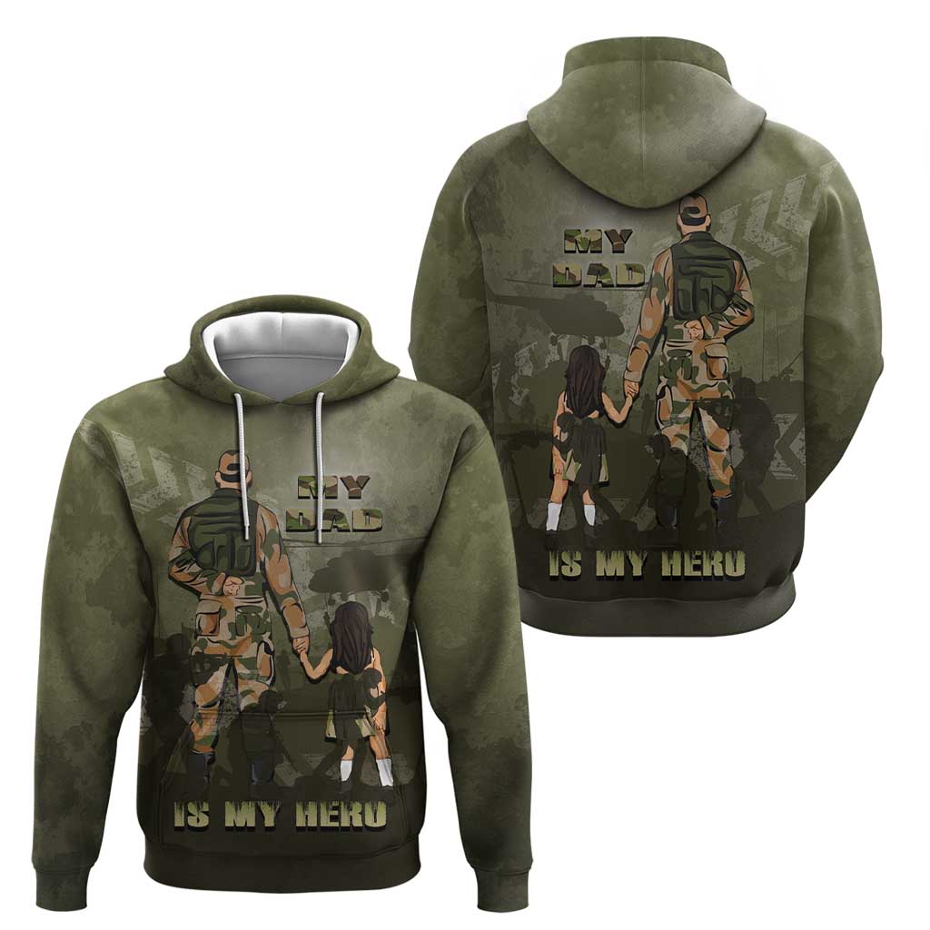 Military Fathers Day Hoodie My Dad Is My Hero