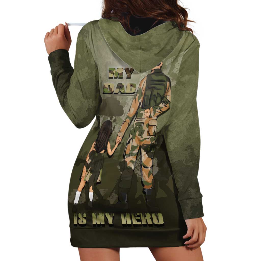 Military Fathers Day Hoodie Dress My Dad Is My Hero