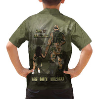 Military Fathers Day Kid Hawaiian Shirt My Dad Is My Hero