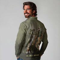 Military Fathers Day Long Sleeve Polo Shirt My Dad Is My Hero