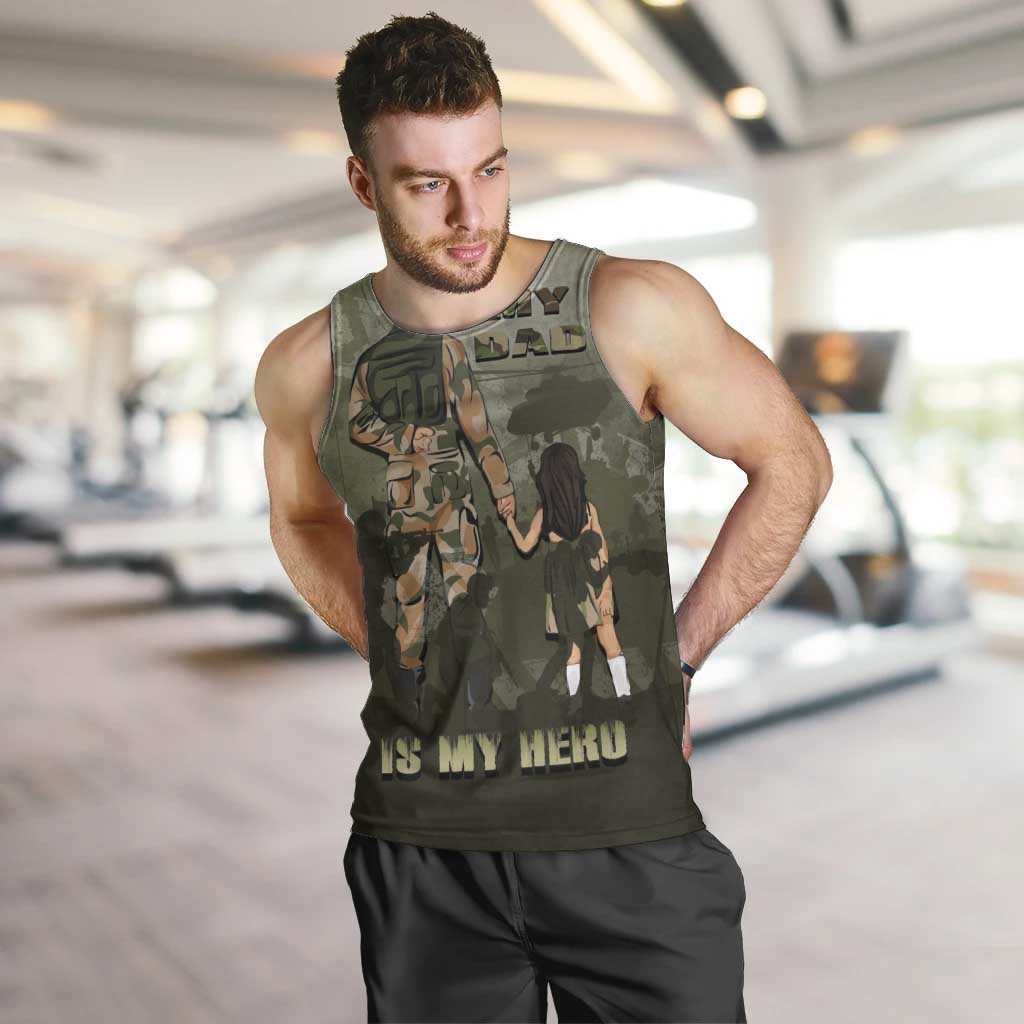 Military Fathers Day Men Tank Top My Dad Is My Hero