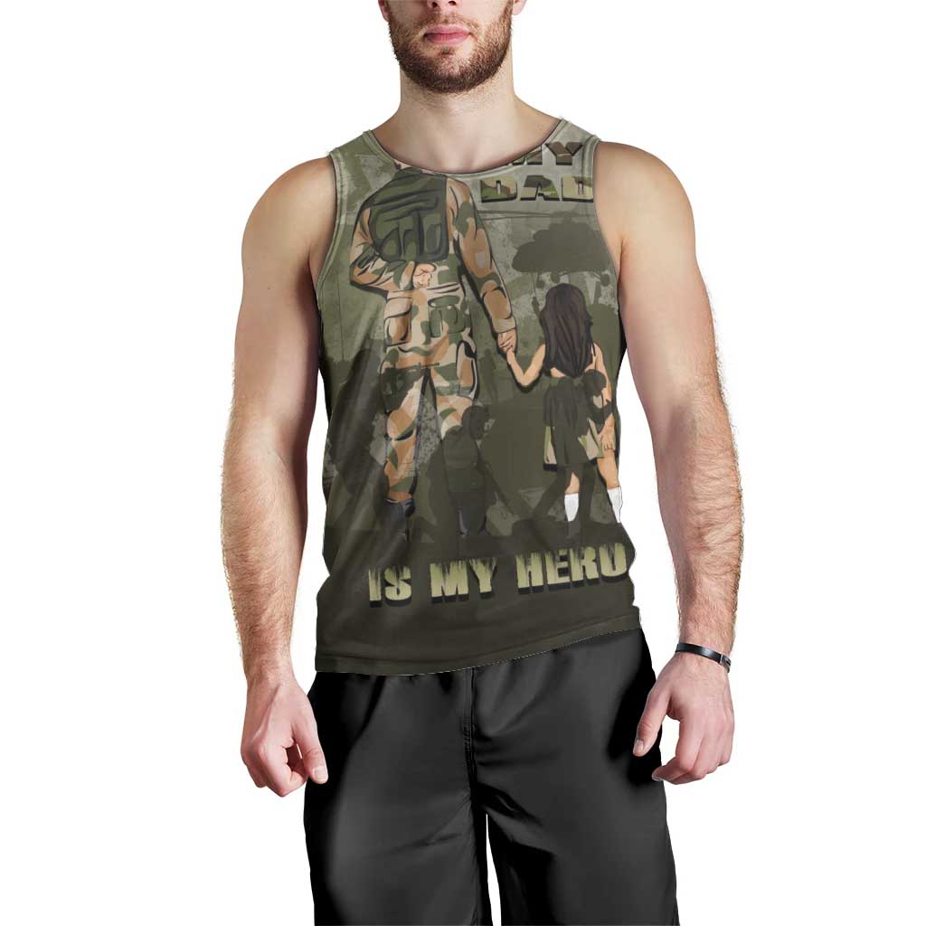Military Fathers Day Men Tank Top My Dad Is My Hero