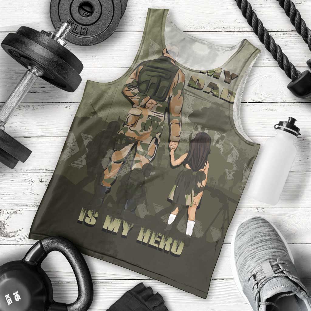 Military Fathers Day Men Tank Top My Dad Is My Hero