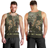 Military Fathers Day Men Tank Top My Dad Is My Hero