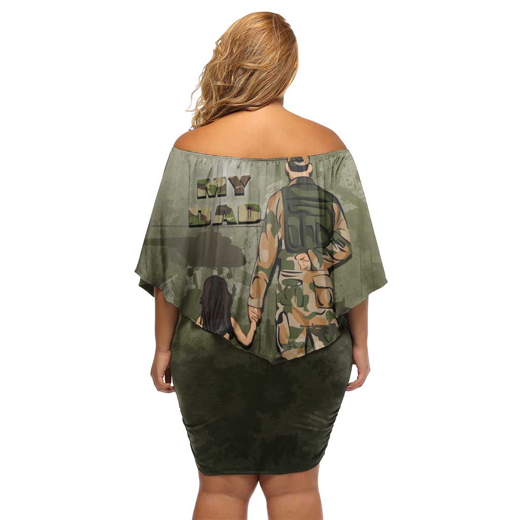 Military Fathers Day Off Shoulder Short Dress My Dad Is My Hero