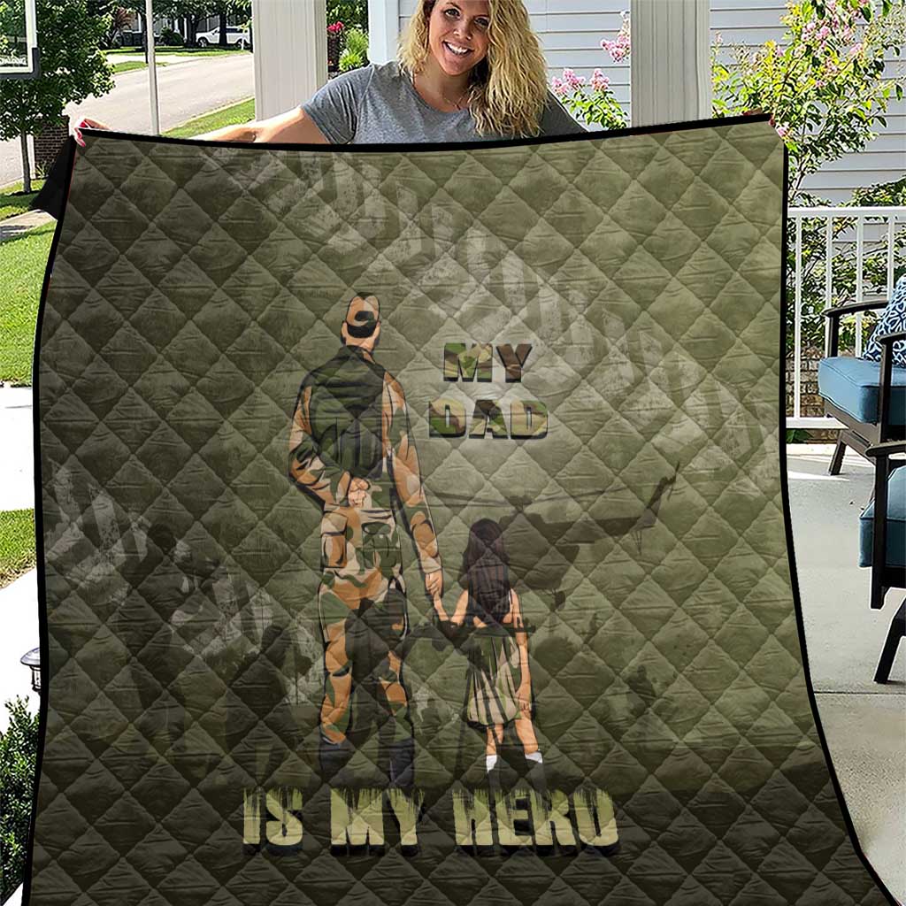 Military Fathers Day Quilt My Dad Is My Hero