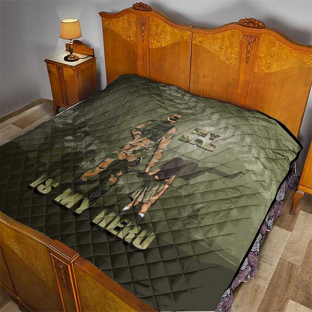 Military Fathers Day Quilt My Dad Is My Hero