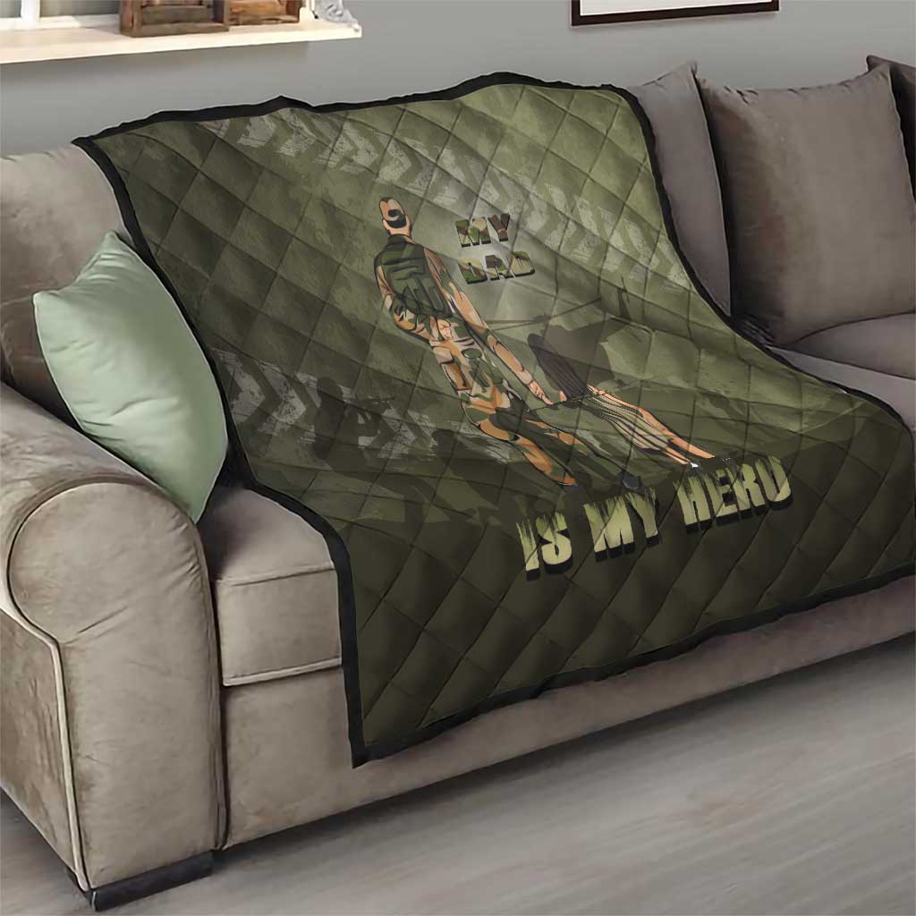 Military Fathers Day Quilt My Dad Is My Hero