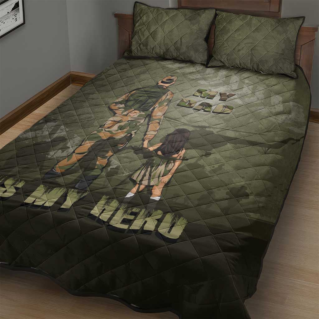 Military Fathers Day Quilt Bed Set My Dad Is My Hero