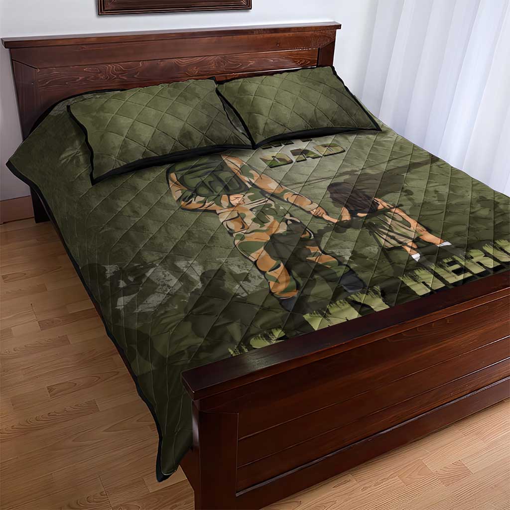 Military Fathers Day Quilt Bed Set My Dad Is My Hero