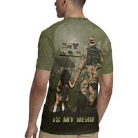 Military Fathers Day Rugby Jersey My Dad Is My Hero