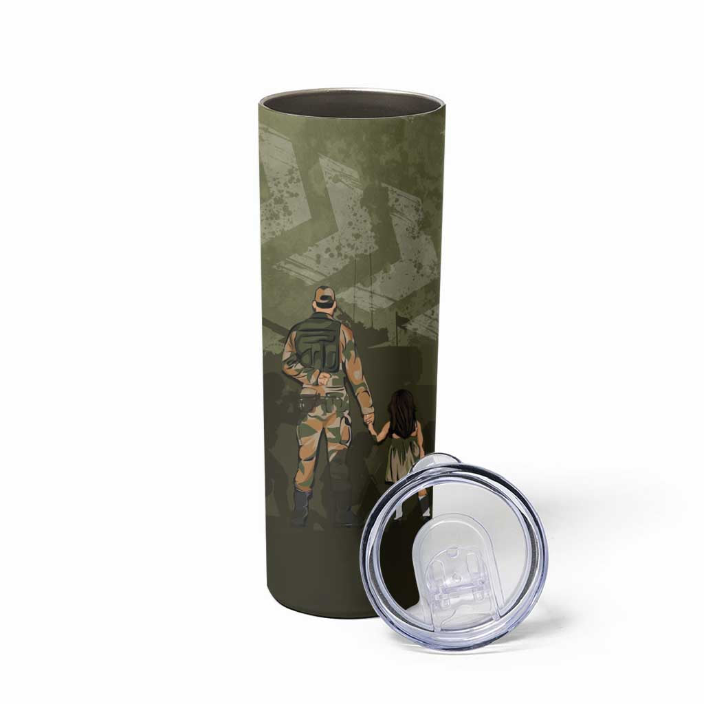 Military Fathers Day Skinny Tumbler My Dad Is My Hero