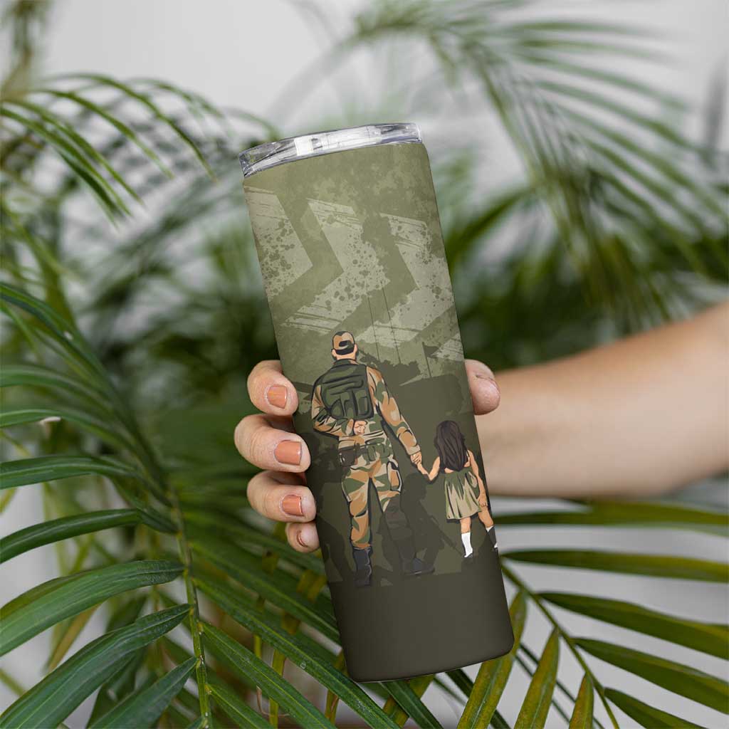 Military Fathers Day Skinny Tumbler My Dad Is My Hero