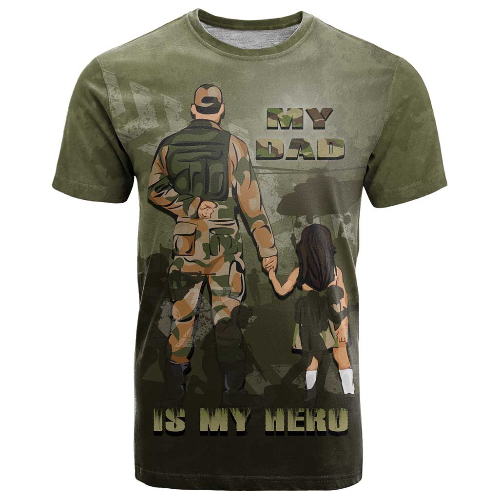 Military Fathers Day T Shirt My Dad Is My Hero
