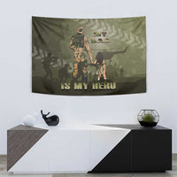 Military Fathers Day Tapestry My Dad Is My Hero