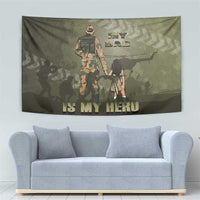 Military Fathers Day Tapestry My Dad Is My Hero