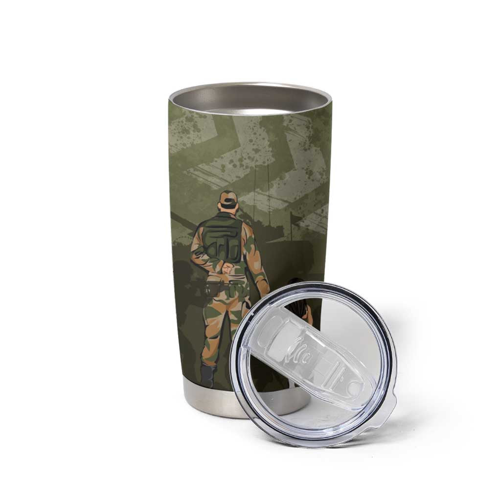 Military Fathers Day Tumbler Cup My Dad Is My Hero