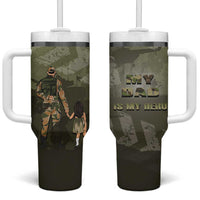 Military Fathers Day Tumbler With Handle My Dad Is My Hero
