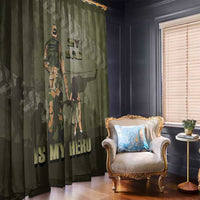 Military Fathers Day Window Curtain My Dad Is My Hero