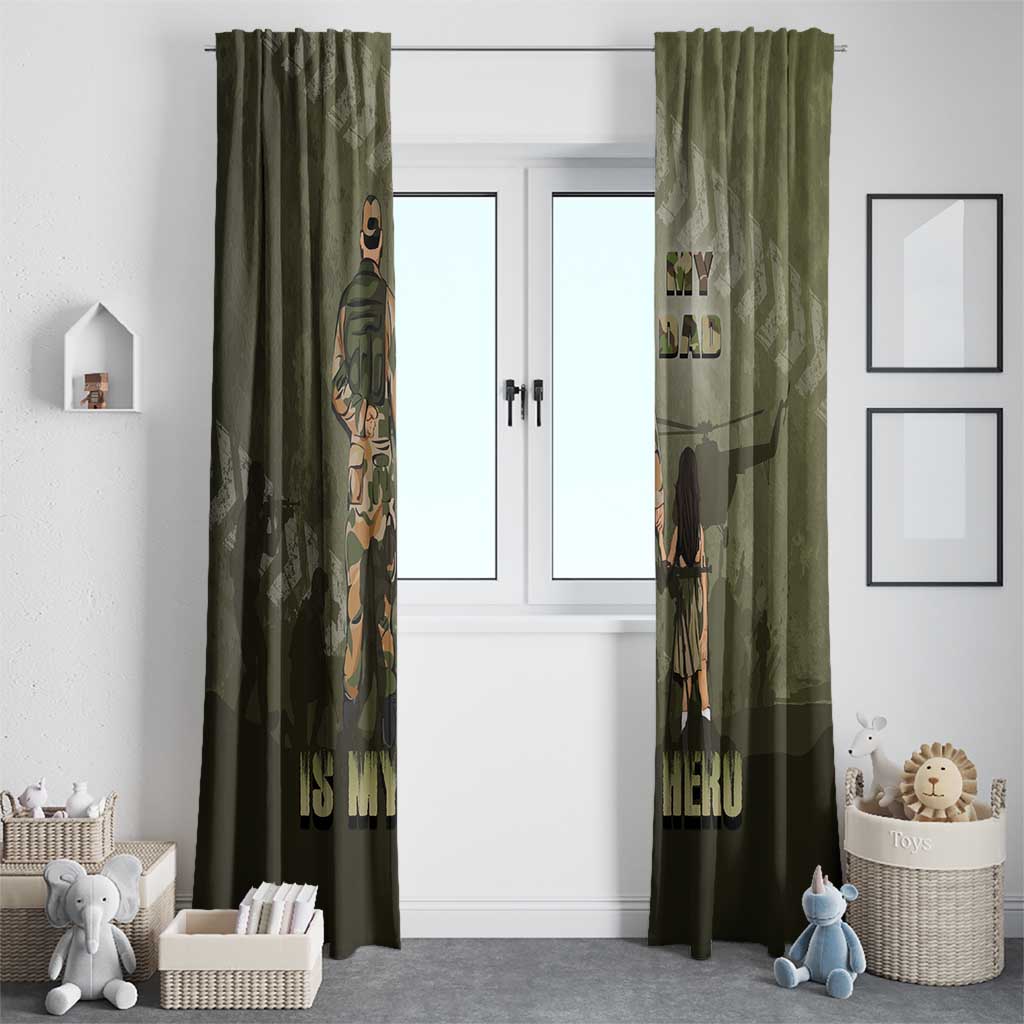 Military Fathers Day Window Curtain My Dad Is My Hero
