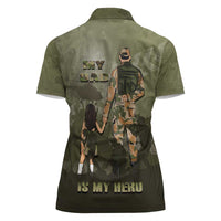 Military Fathers Day Women Polo Shirt My Dad Is My Hero