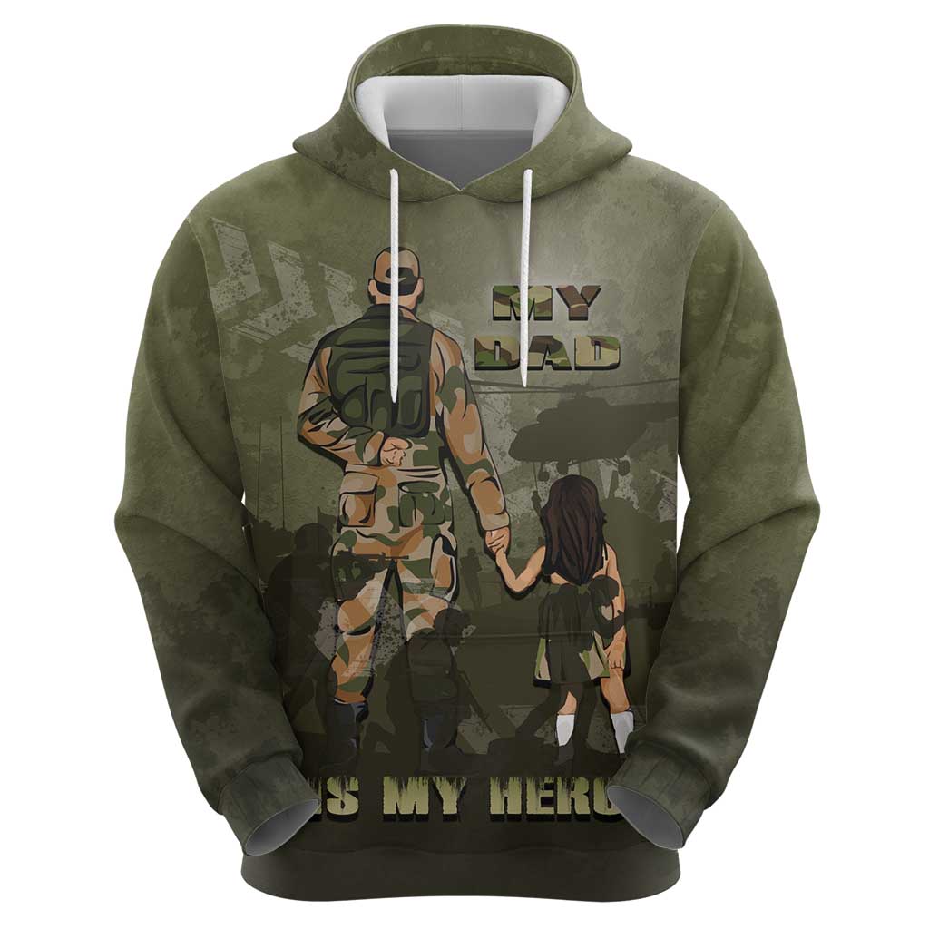 Military Fathers Day Zip Hoodie My Dad Is My Hero