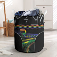 Racing Pride Laundry Basket Racing Rainbow Cyberpunk Style