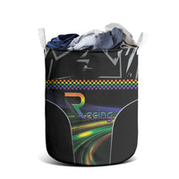 Racing Pride Laundry Basket Racing Rainbow Cyberpunk Style