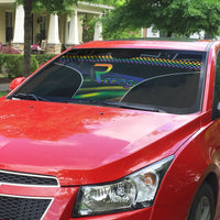 Racing Pride Auto Sun Shade Racing Rainbow Cyberpunk Style