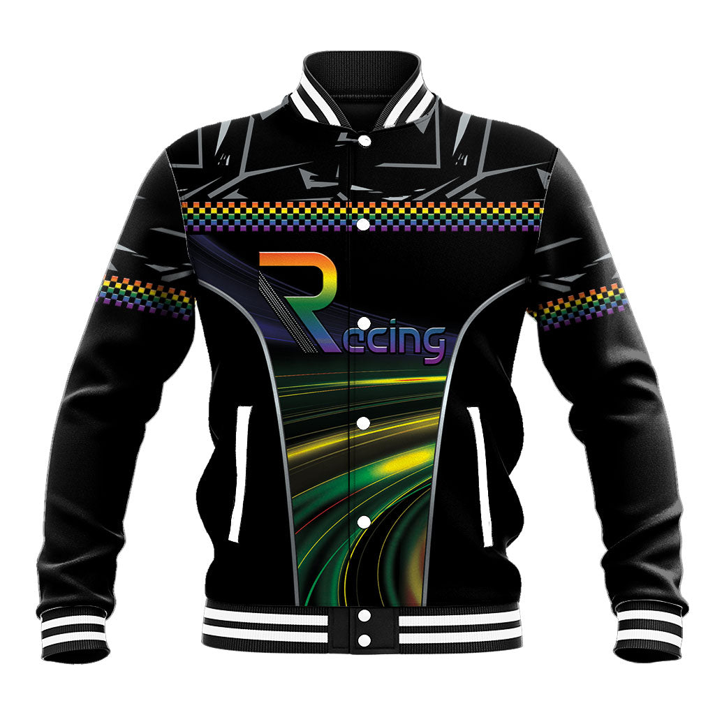 Custom Racing Pride Baseball Jacket Racing Rainbow Cyberpunk Style