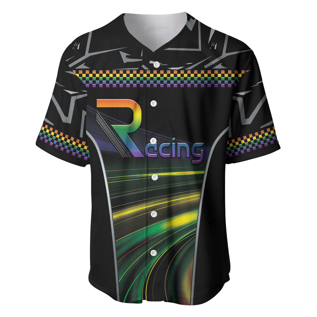 Custom Racing Pride Baseball Jersey Racing Rainbow Cyberpunk Style