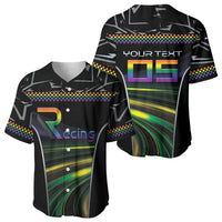 Custom Racing Pride Baseball Jersey Racing Rainbow Cyberpunk Style