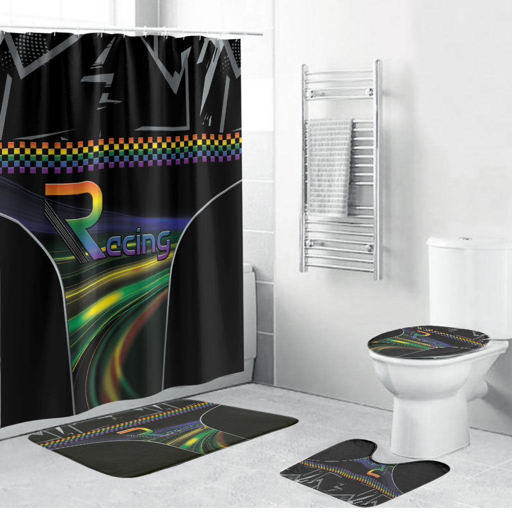Racing Pride Bathroom Set Racing Rainbow Cyberpunk Style
