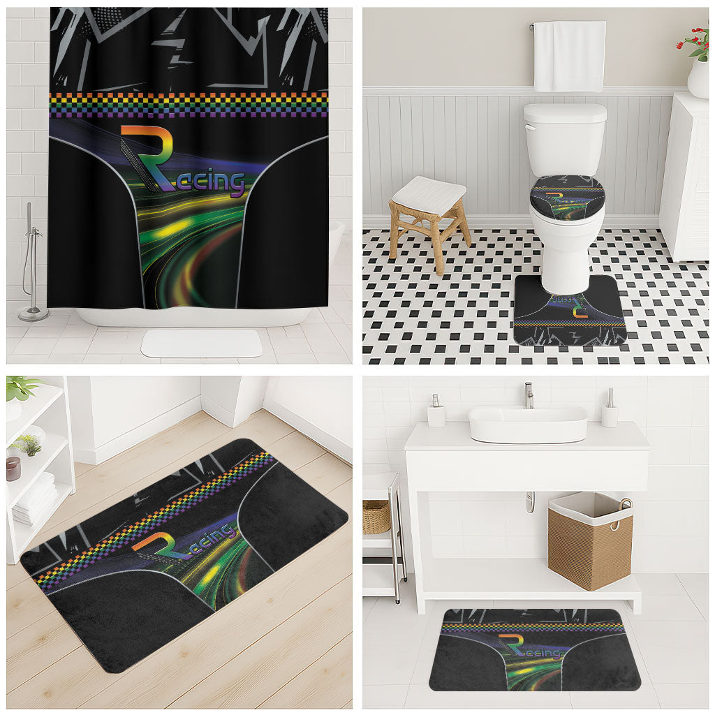 Racing Pride Bathroom Set Racing Rainbow Cyberpunk Style