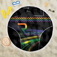 Racing Pride Beach Blanket Racing Rainbow Cyberpunk Style