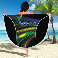 Racing Pride Beach Blanket Racing Rainbow Cyberpunk Style