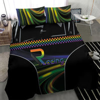 Racing Pride Bedding Set Racing Rainbow Cyberpunk Style