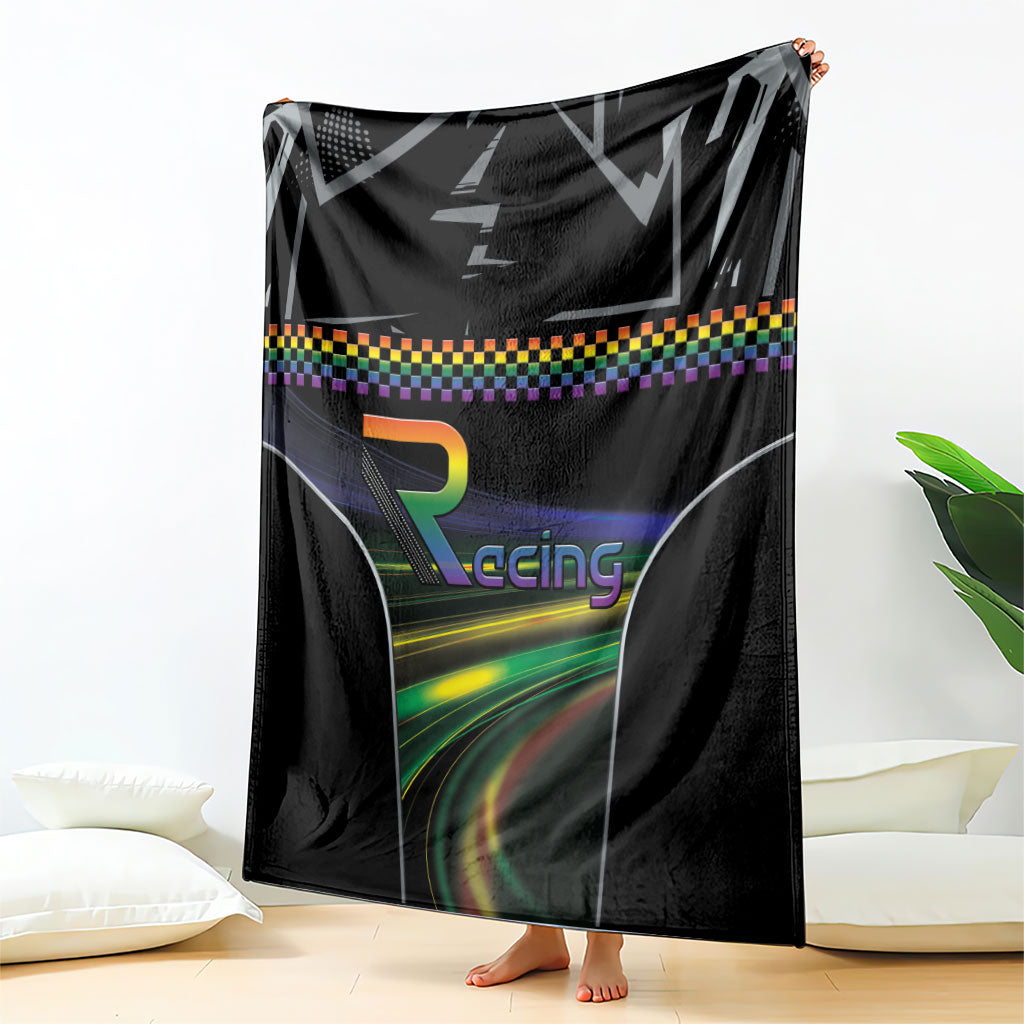 Racing Pride Blanket Racing Rainbow Cyberpunk Style