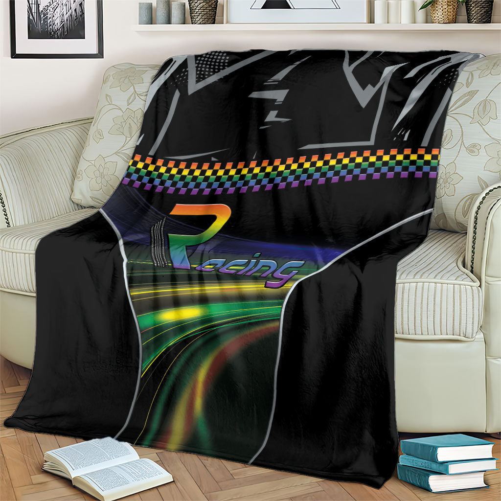 Racing Pride Blanket Racing Rainbow Cyberpunk Style