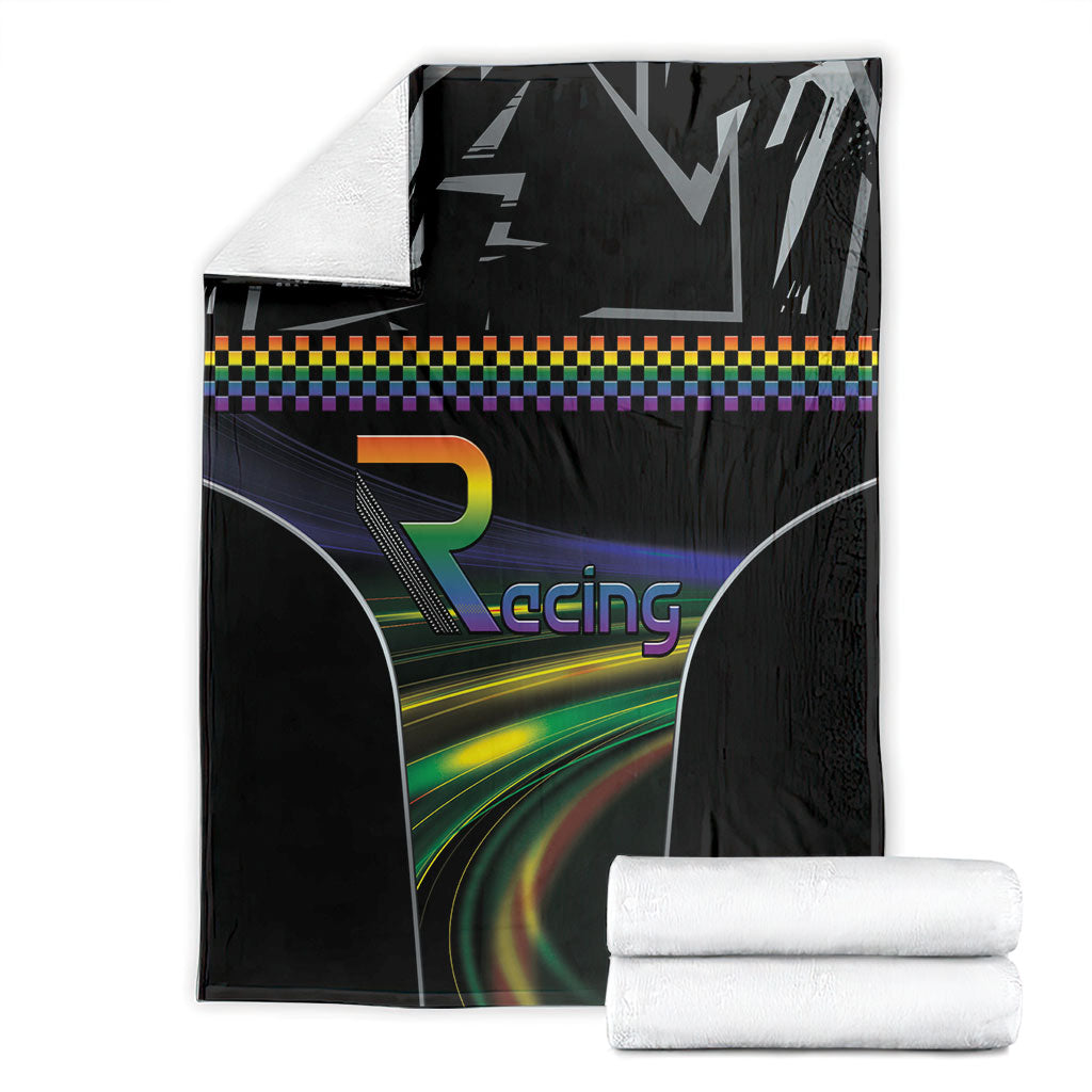 Racing Pride Blanket Racing Rainbow Cyberpunk Style