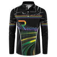 Custom Racing Pride Button Sweatshirt Racing Rainbow Cyberpunk Style