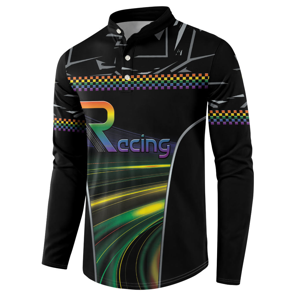 Custom Racing Pride Button Sweatshirt Racing Rainbow Cyberpunk Style