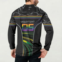 Custom Racing Pride Button Sweatshirt Racing Rainbow Cyberpunk Style