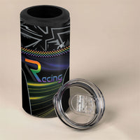 Custom Racing Pride 4 in 1 Can Cooler Tumbler Racing Rainbow Cyberpunk Style